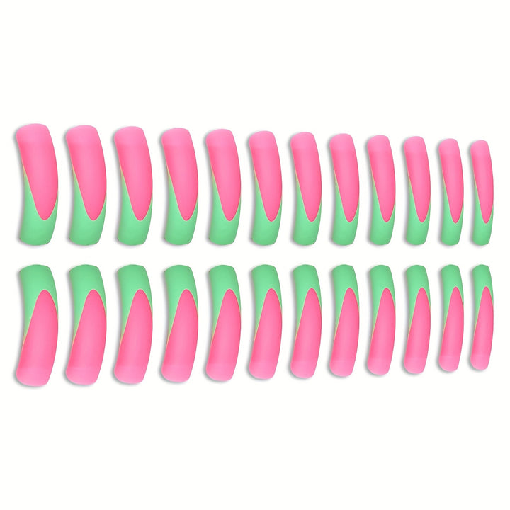 Stylish Long Acrylic Press-On Nails with Gradient Design Bowlift
