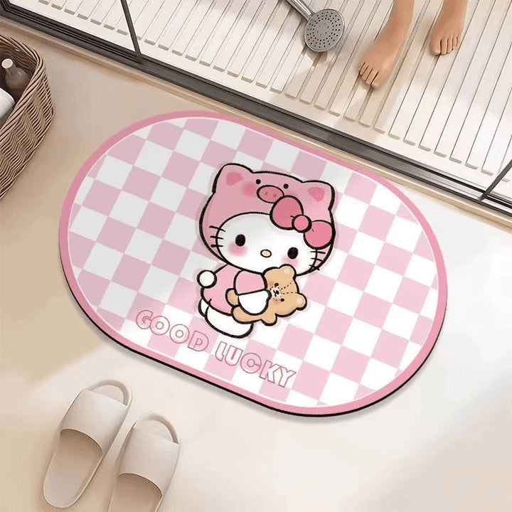 Cute Cartoon-Themed Plush Bath Mat