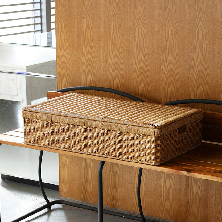 Large Rectangular Woven Storage Chest Bowlift