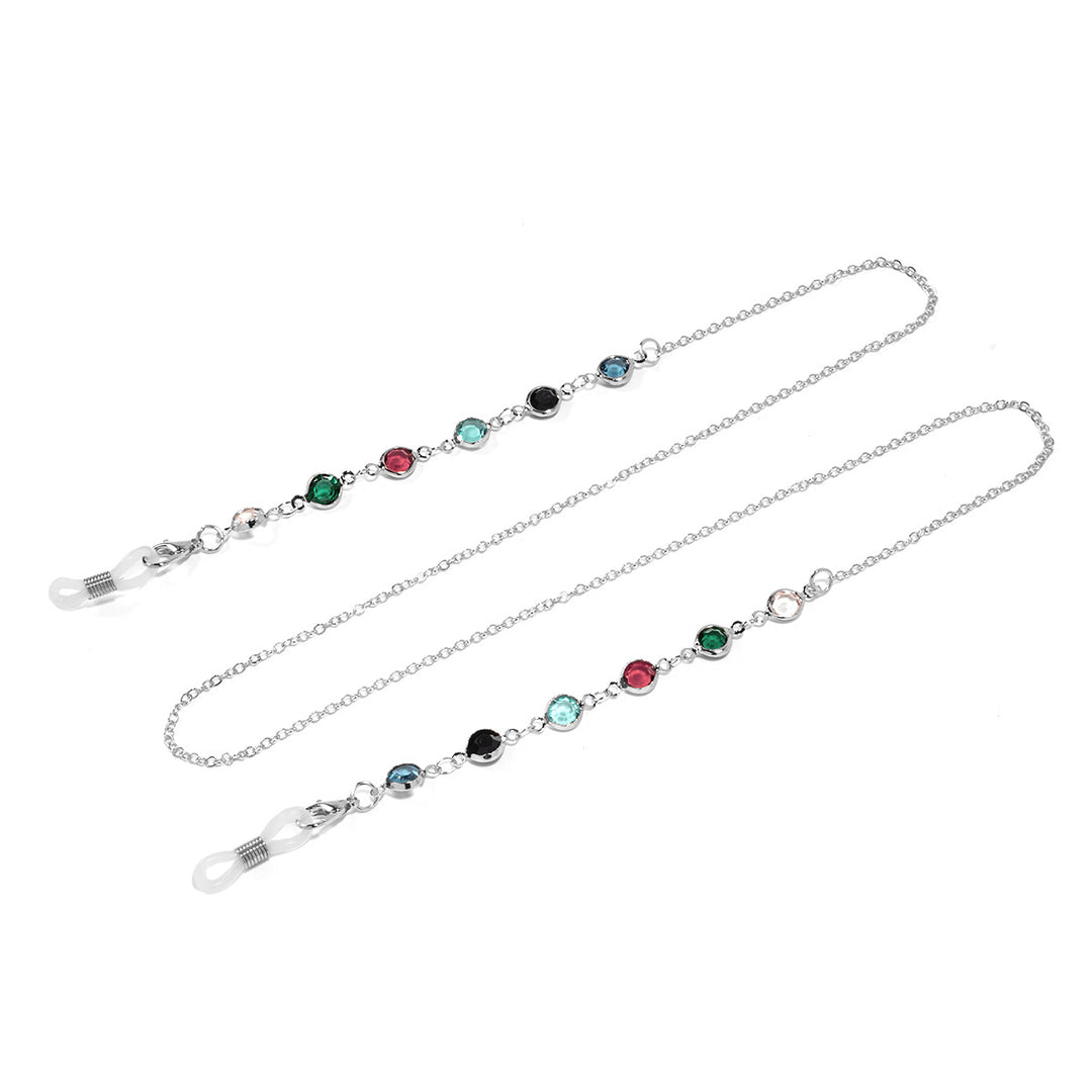 Artistic Crystal-Enhanced Eyewear Chain Bowlift