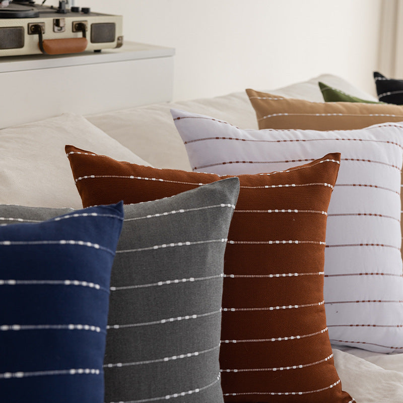 Structured Striped Velvet Cushion