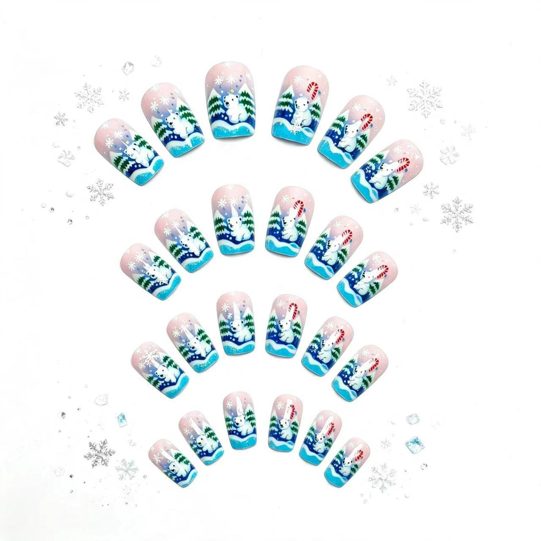 Holiday-Themed 3D Polar Bear Nail Art Bowlift