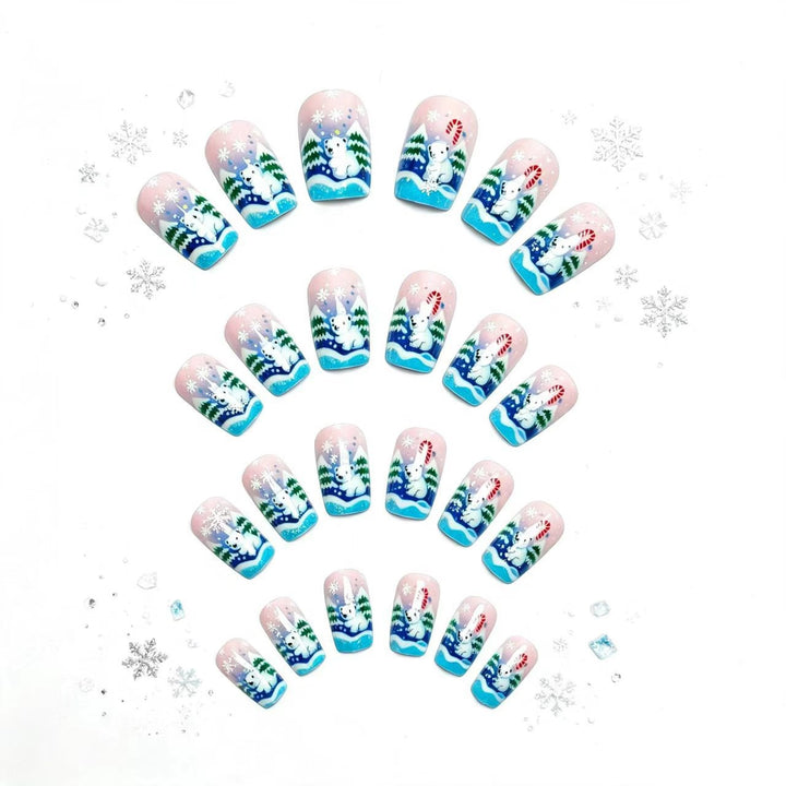 Holiday-Themed 3D Polar Bear Nail Art Bowlift