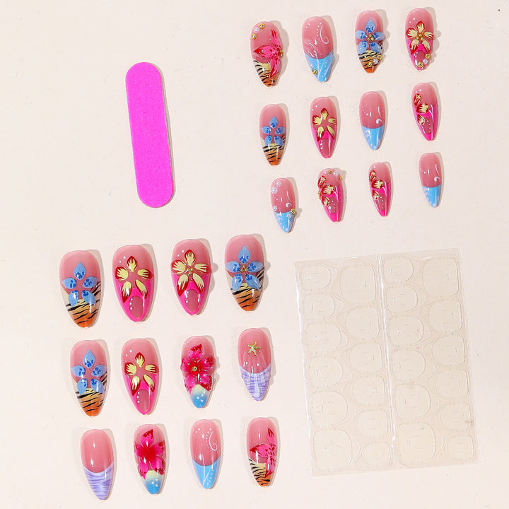 Artistic 3D Floral Nail Extensions Bowlift