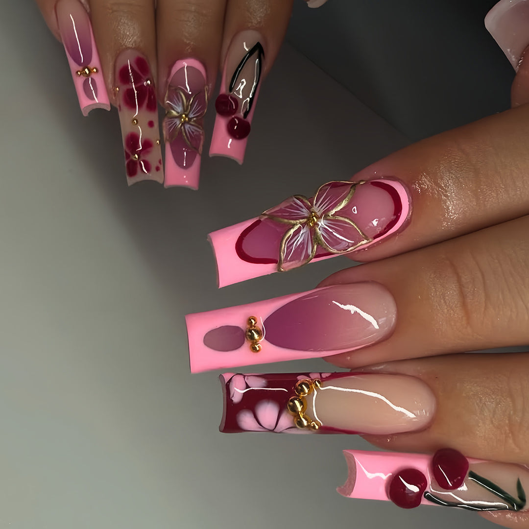 Artistic Press-On Nail Extensions Bowlift