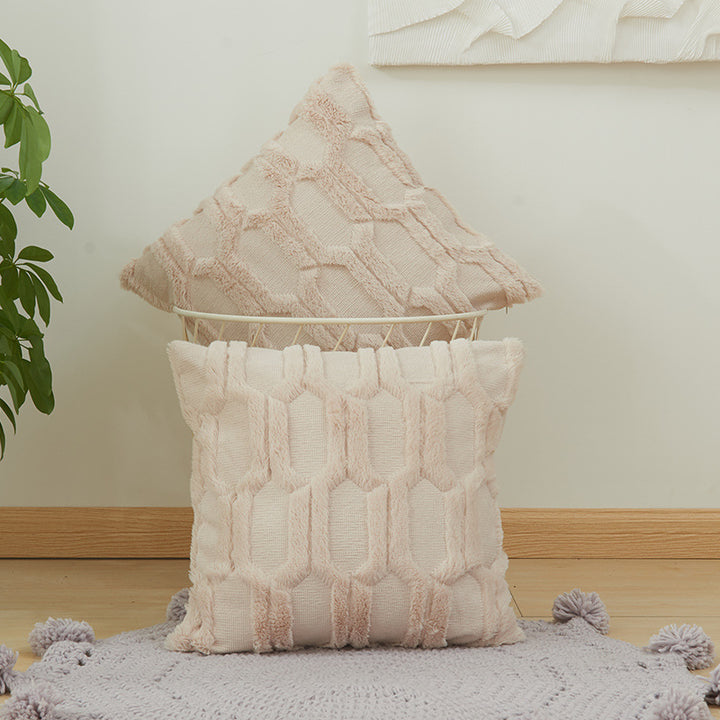 Textured Hexagonal Decorative Throw Pillow Set