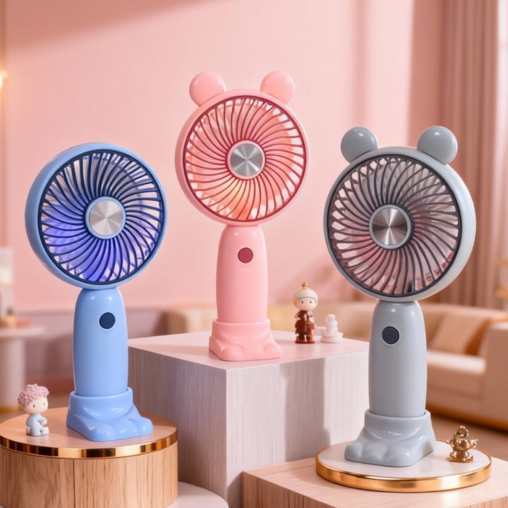 Women Portable Table Fan with LED Lighting and Ergonomic Design Bowlift