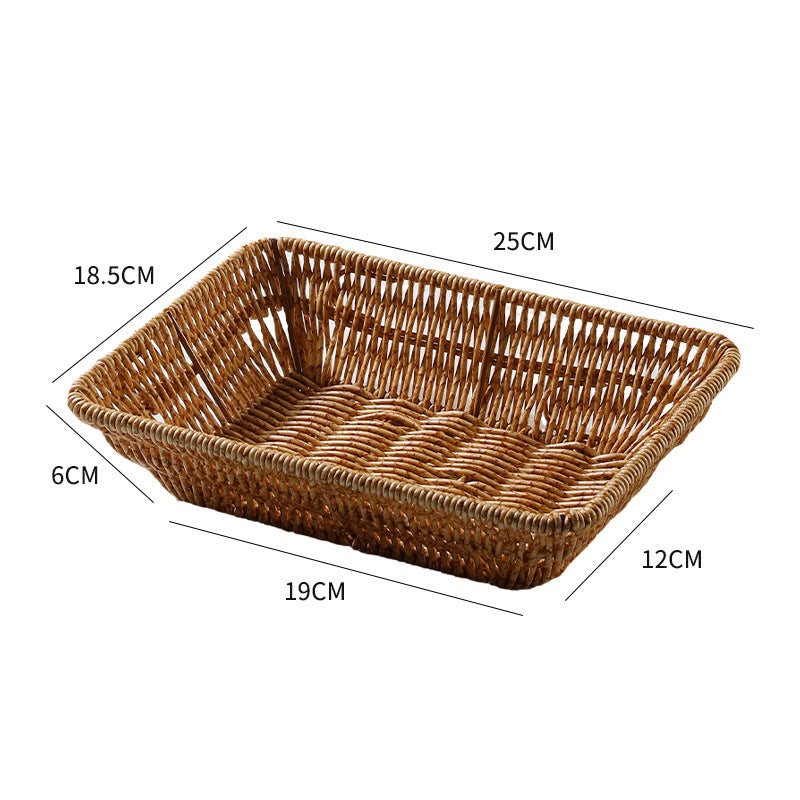 Unisex Rectangular Braided Basket with Ergonomic Design Bowlift