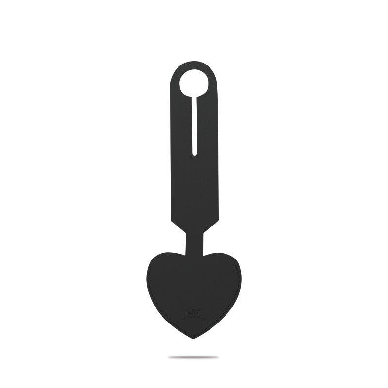 heart-shaped leather luggage tag with adjustable loop Bowlift