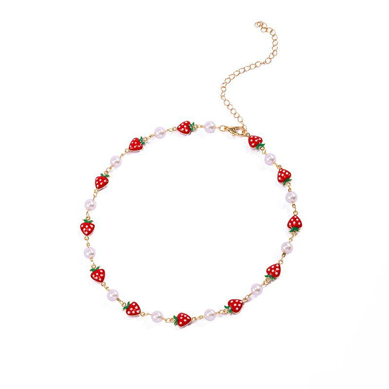 Strawberry Charm Necklace Bowlift