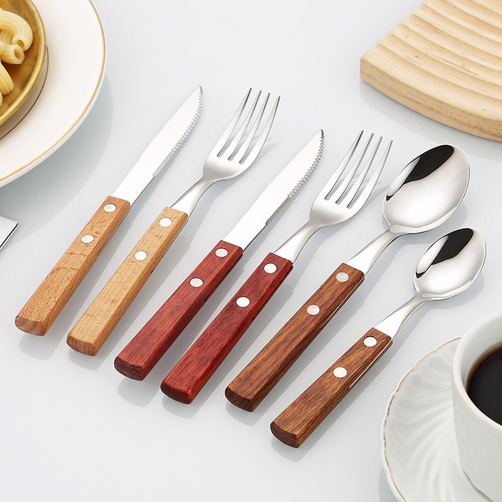 Dessert spoon with ergonomic wooden handle Bowlift