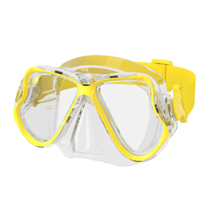 High-quality diving mask with flexible silicone rim and wide field of view Bowlift