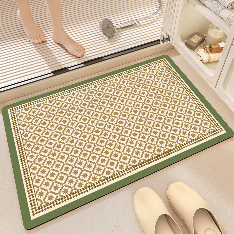 Vintage Floral Pattern Bath Mat Bowlift
