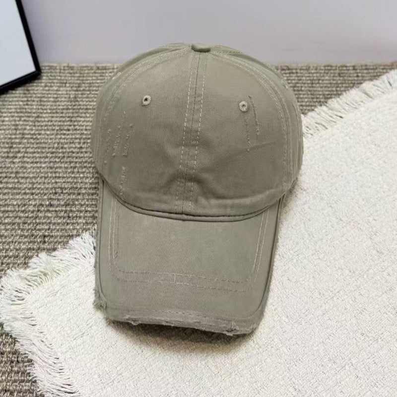 Women's Distressed Casual Twill Baseball Cap Bowlift