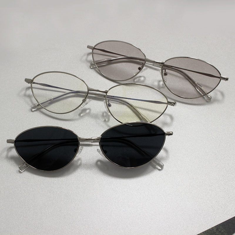 Fashionable Rectangular Glasses with Fine Metal Frame Bowlift