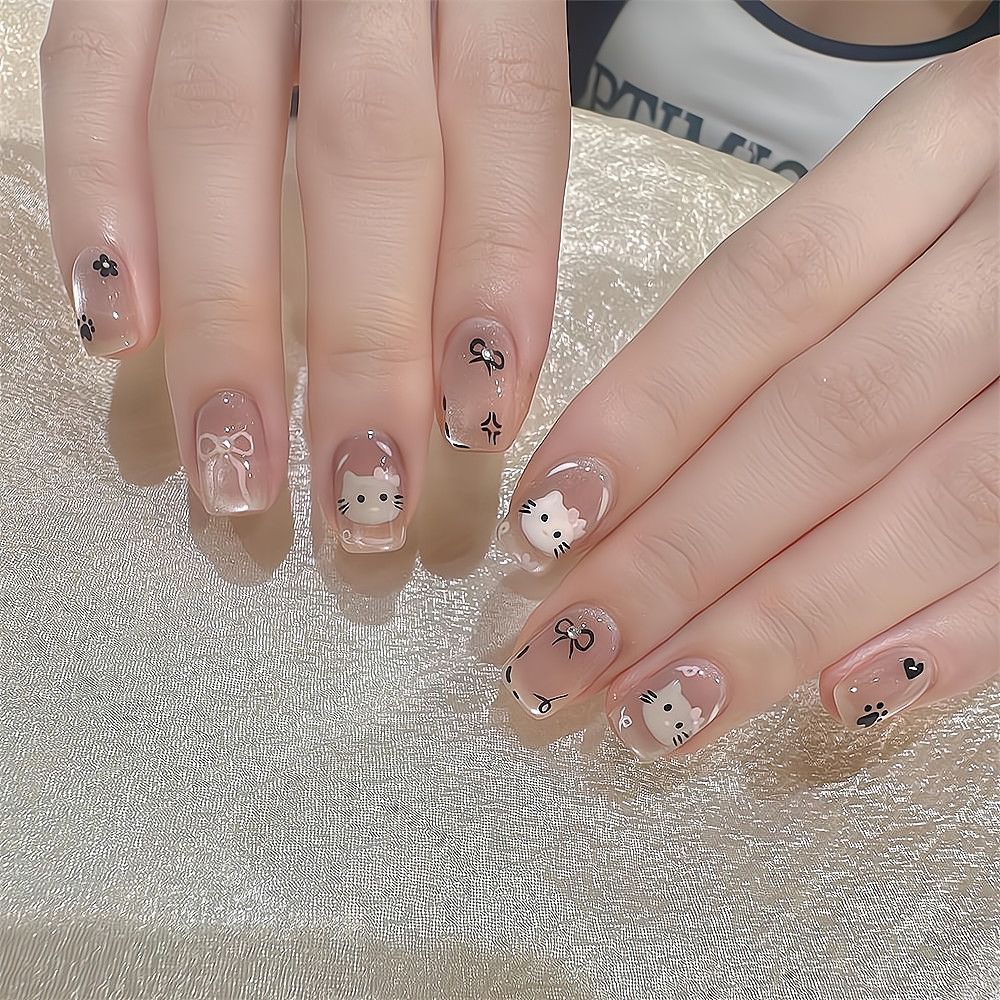 Kawaii Art Fake Nails In Playful Design Bowlift