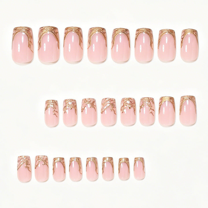 Elegant Marble Tip Acrylic Nail Set Bowlift