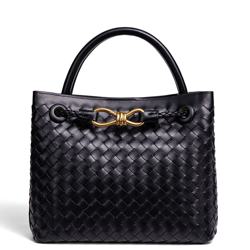 Elegant Braided Leather Tote Bowlift