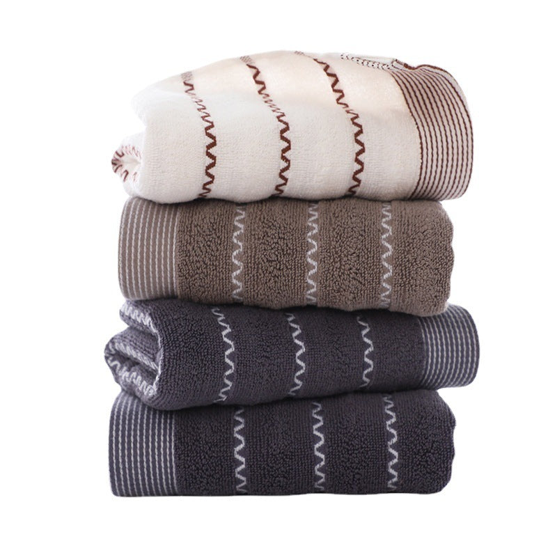 Ladies terry bath towel with modern stripes Bowlift