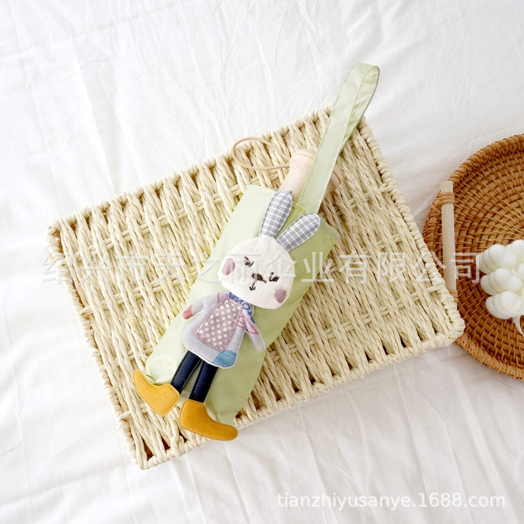 Ladies Foldable Umbrella Bag with Cute Rabbit Motif Bowlift