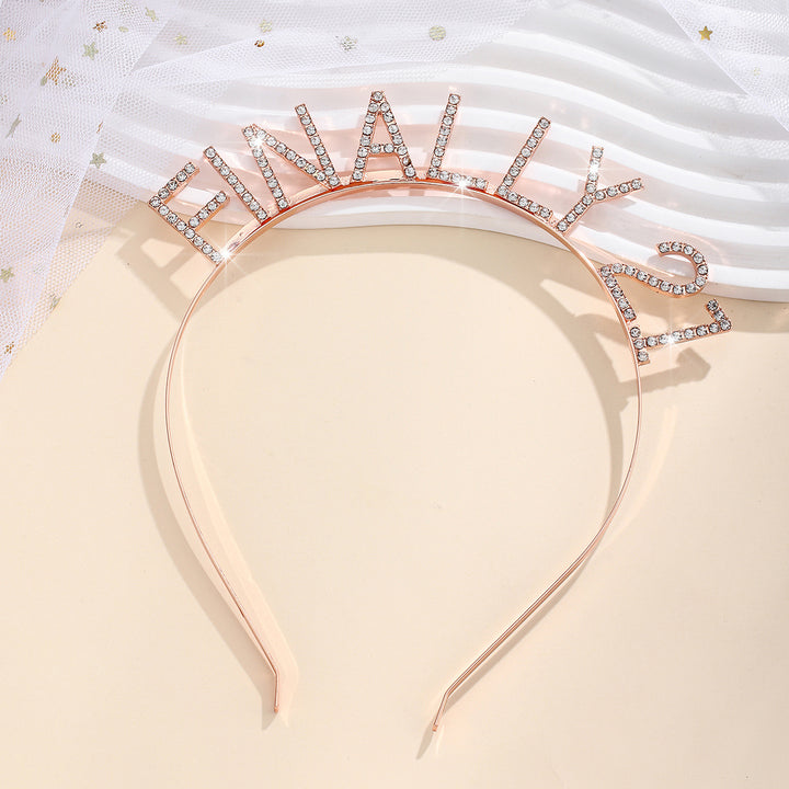 Women's Glittering Hairband with Inscription Bowlift