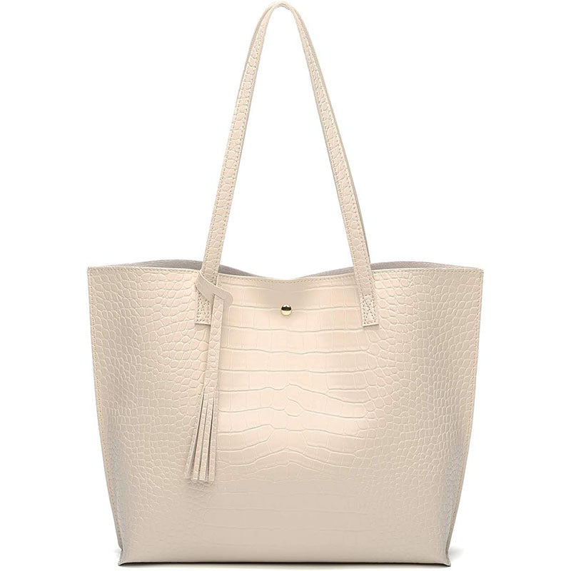 Elegant Handbag In Modern Crocodile Leather Look Bowlift