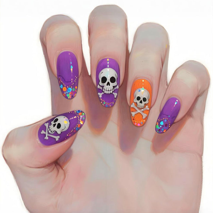 Halloween-Themed Skull Nail Art Set Bowlift