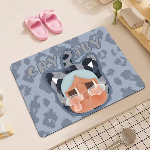 Playful Cartoon Cat-Themed Bath Mat