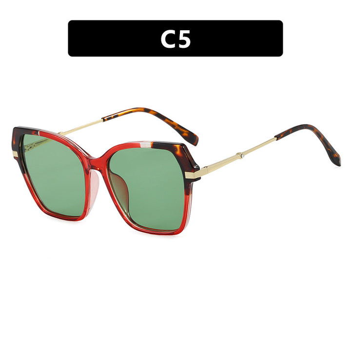 Ladies square sunglasses with elegant metal frame and protective UV filter Bowlift