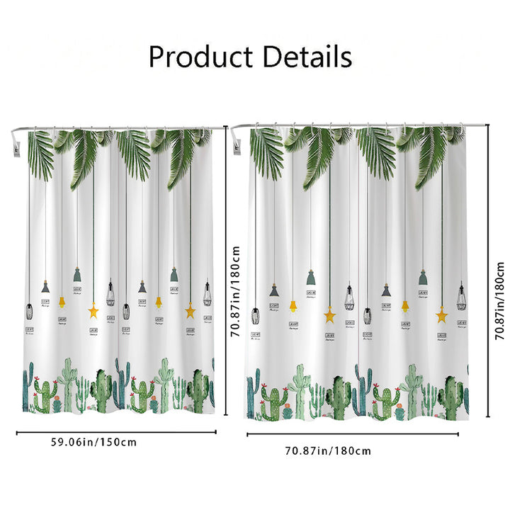 Tropical-Inspired Botanical Shower Curtain Bowlift
