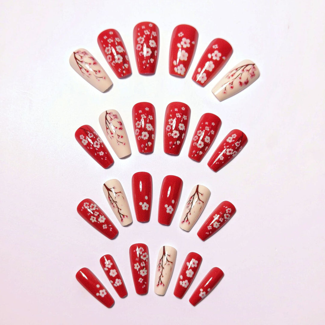 Elegant Floral Detail Nail Art Bowlift