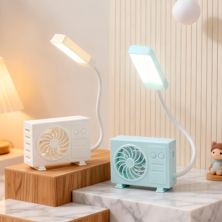 Women's USB table fan with LED lighting Bowlift