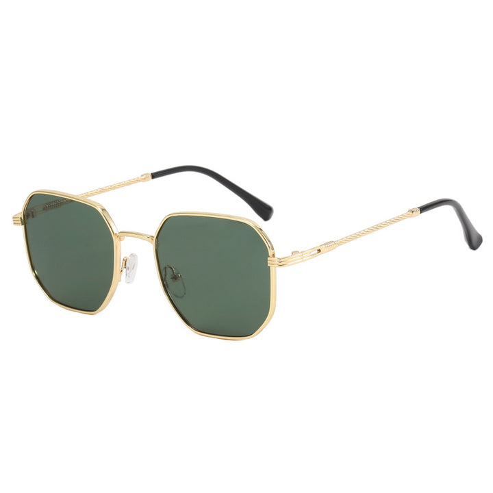 Ladies extravagant geometric sunglasses with striking metal frame Bowlift