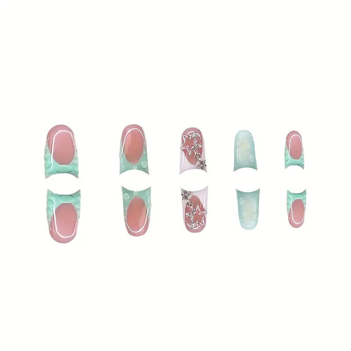 Artistic Press-On Nail Set with Unique Designs Bowlift
