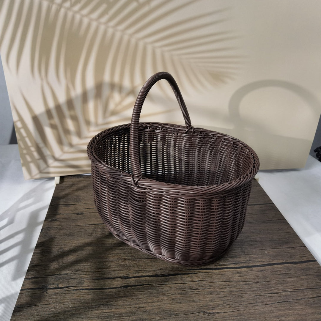 Women braided storage basket with sturdy carrying handles Bowlift