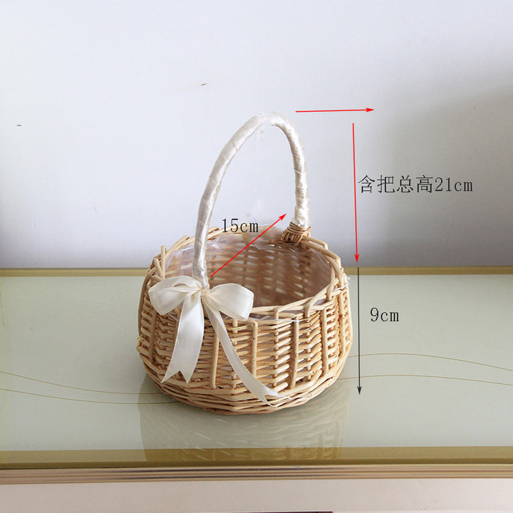 Ladies natural basket with decorative bow decoration Bowlift