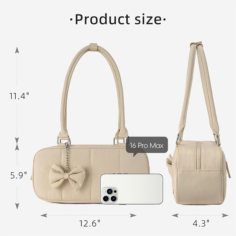 Fashionable shoulder bag with sophisticated design and bow trim Bowlift