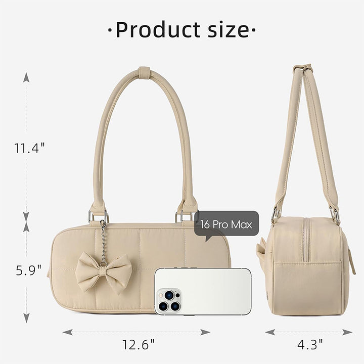 Fashionable shoulder bag with sophisticated design and bow trim Bowlift