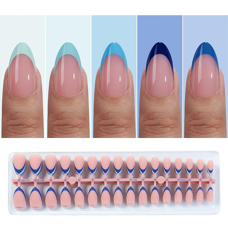 Artistic Ombre French Tip Press-On Nails Bowlift