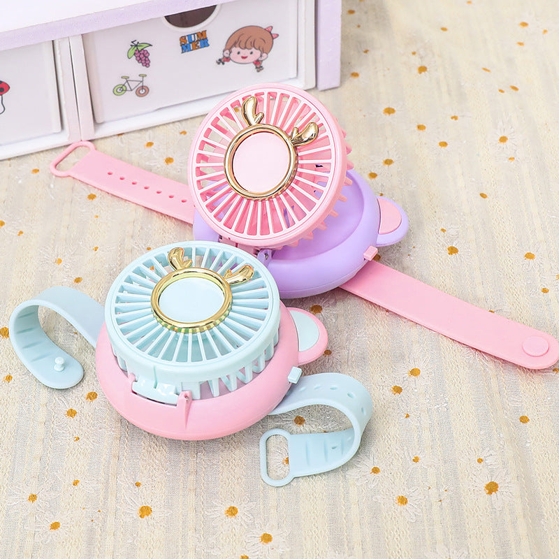 Women's portable mini fan with mirror function Bowlift