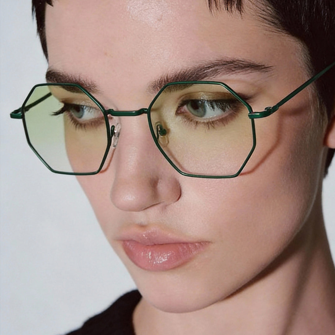 Women's octagonal sunglasses with elegant metal accents Bowlift