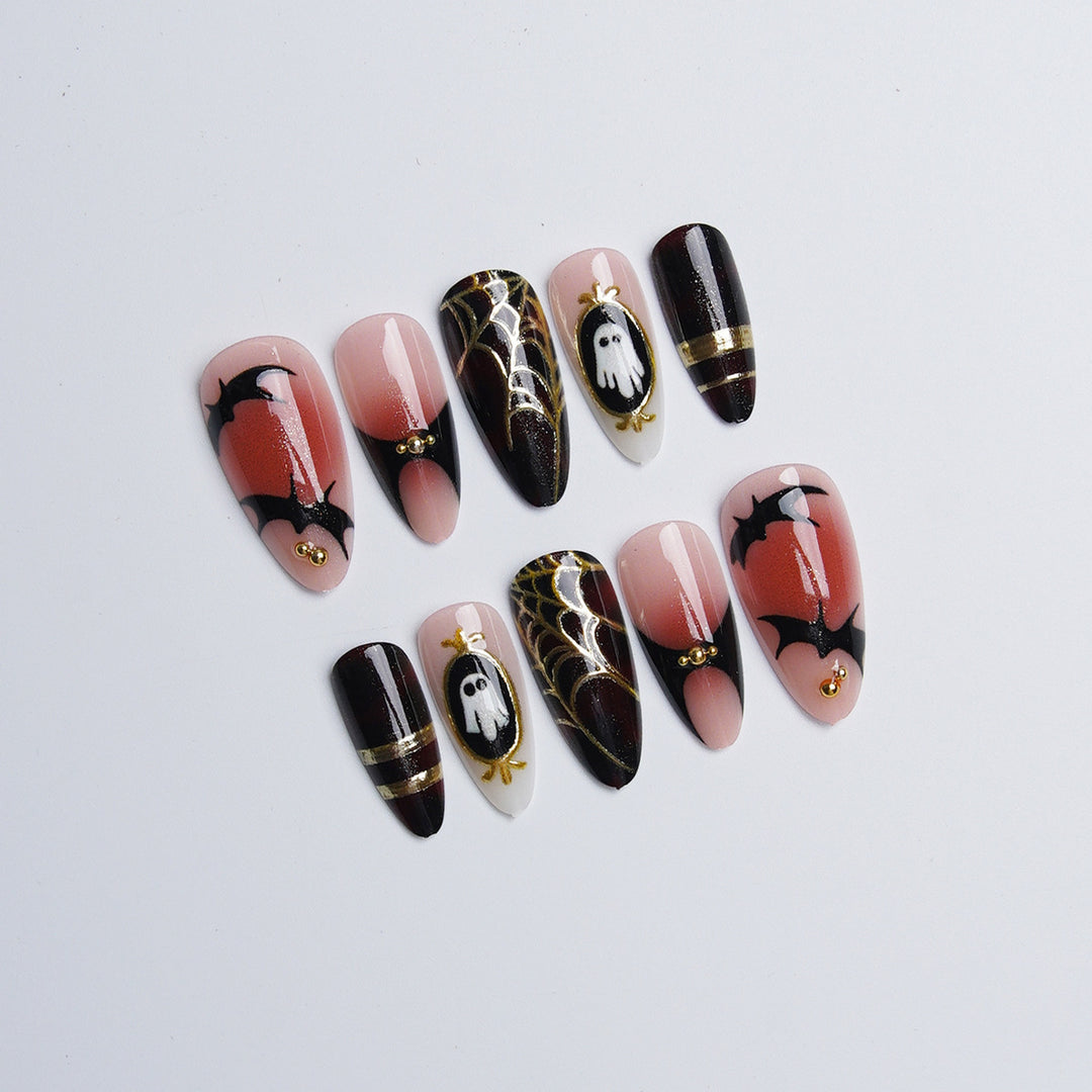 Halloween Artificial Nail Set with Creepy Designs Bowlift