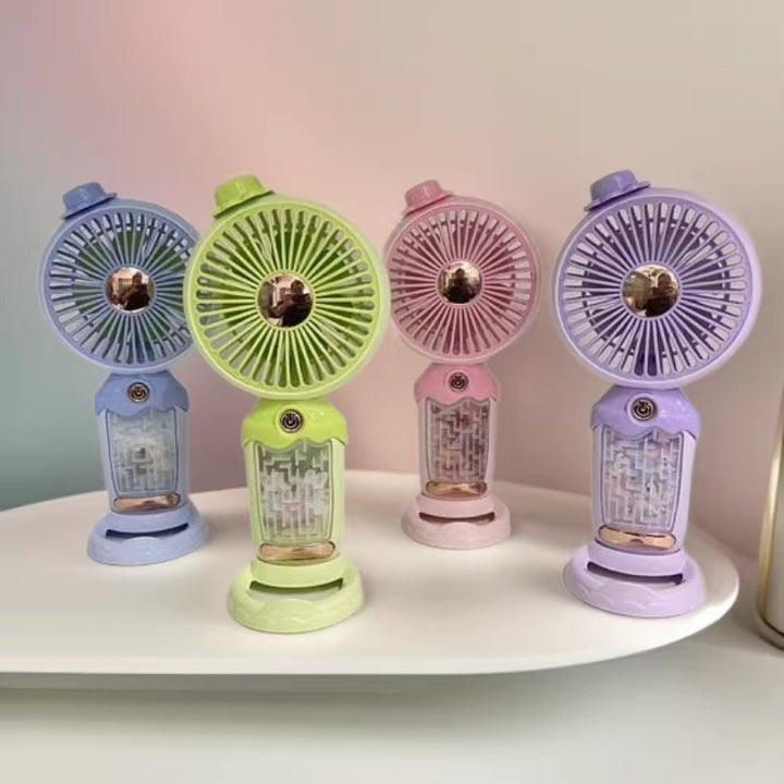 Unisex Portable Handheld Fan with Water Mist Bowlift