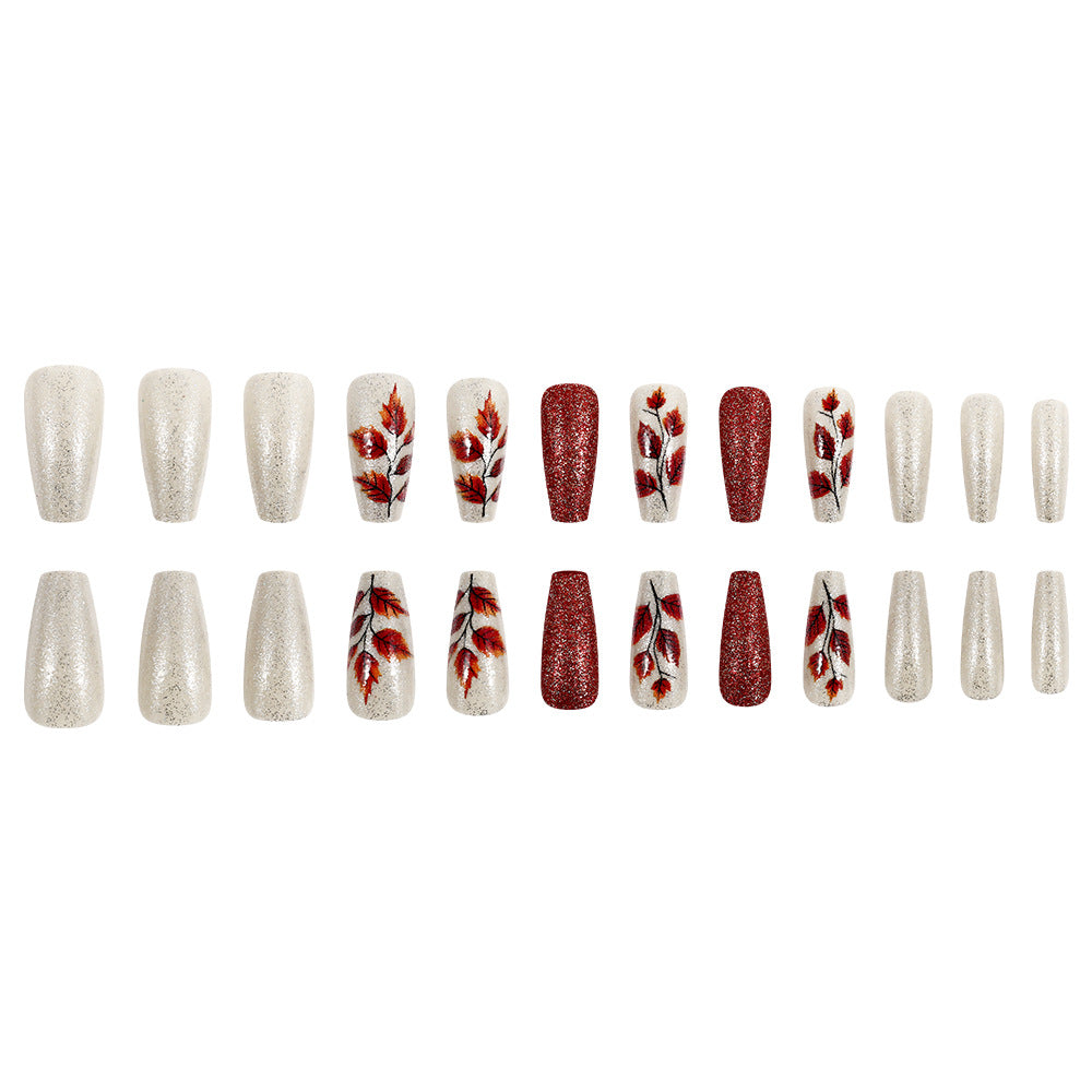 Autumn-Themed Decorative Press-On Nails Bowlift