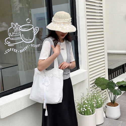 Chic Embroidered Shoulder Tote Bag Bowlift