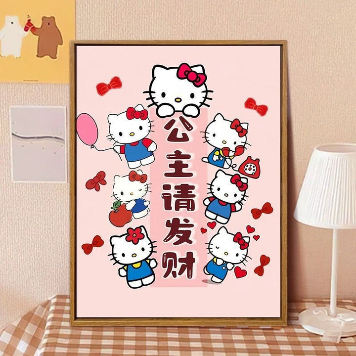 Hello Kitty-Inspired Cartoon Wall Art Print Bowlift