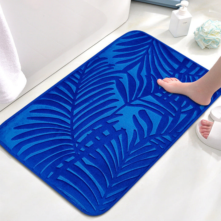 Tropical Leaf Design Memory Foam Bath Mat Bowlift
