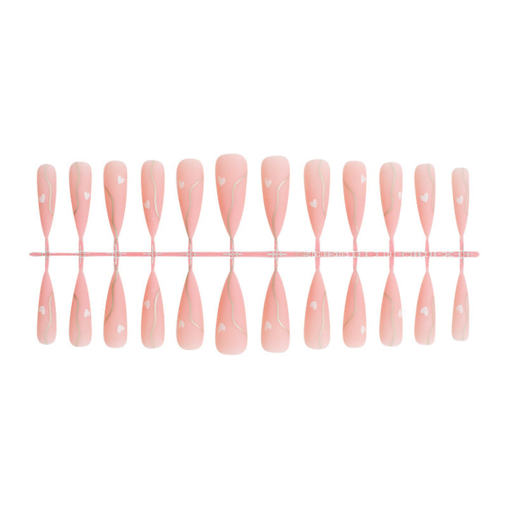 Elegant Heart Accent Press-On Nails Bowlift