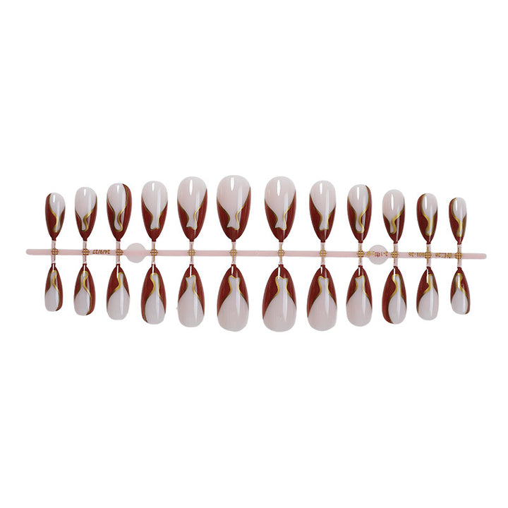Artistic Nail Art Set with Elegant Swirl Design Bowlift
