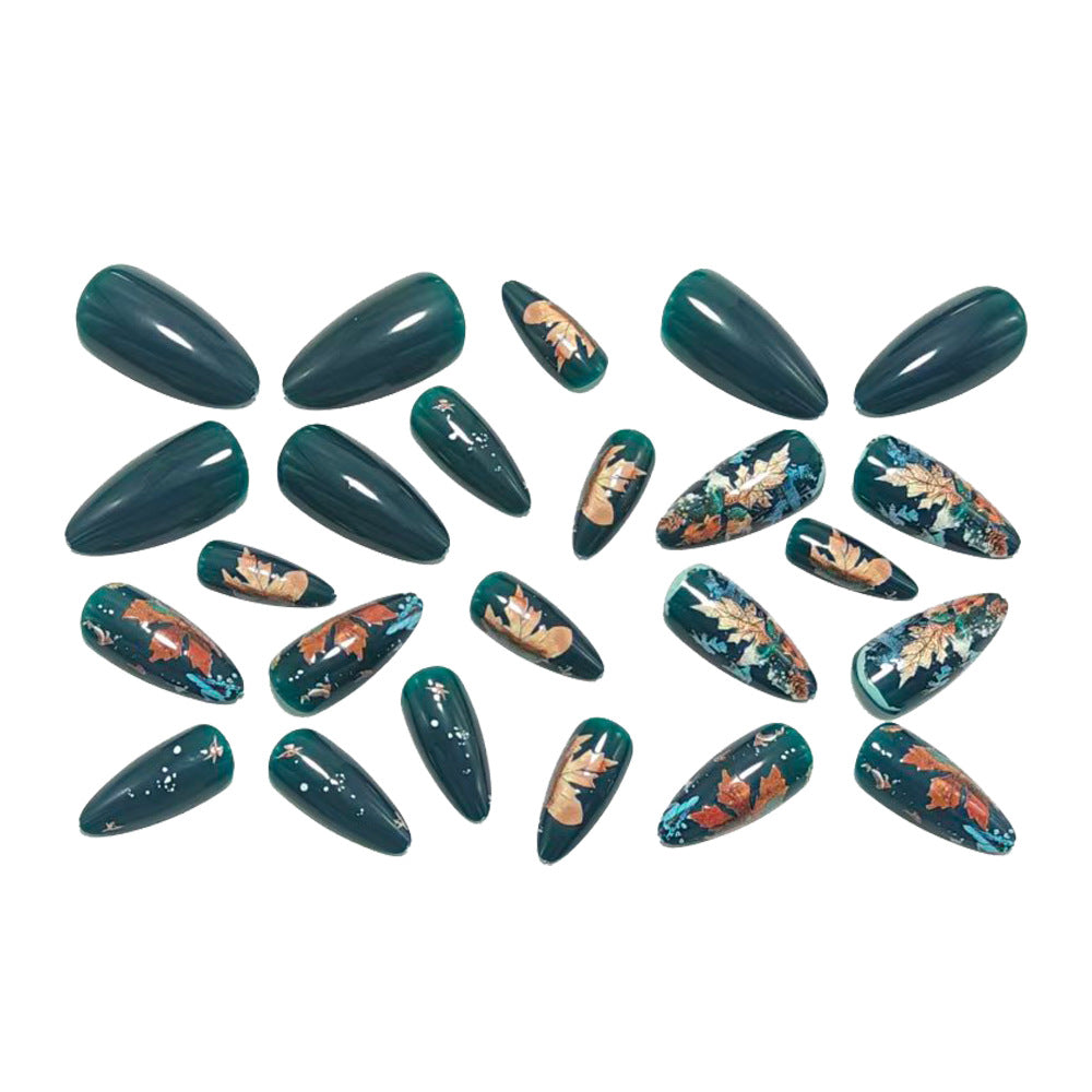Artificial Nails in Stylish Autumn Design Bowlift